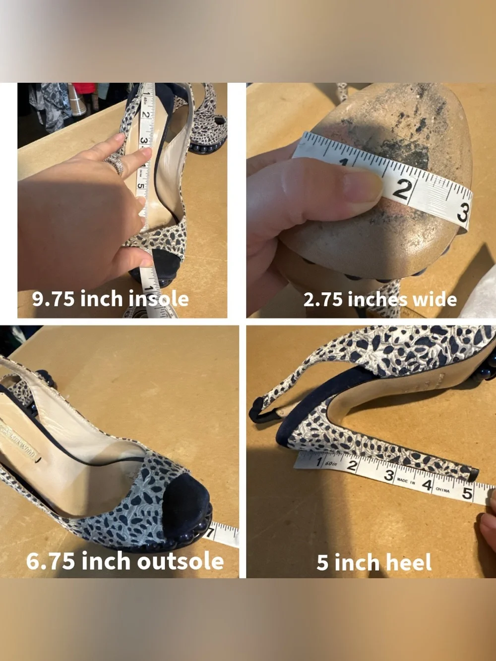 NICHOLAS KIRKWOOD BLACK & TAUPE ANIMAL PRINT SLINGBACK PLATFORM HEELS (36.5)